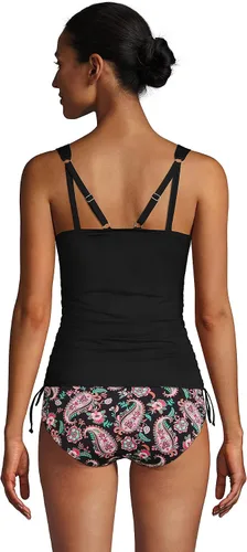 Vista 2 de Lands End Traje de baño tankini con cuello en V ajustable resistente al cloro para mujer tirantes ajustables