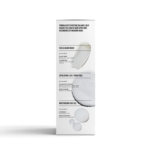 Vista 3 de Kit de cuidado de la piel facial Bevel para hombres - Kit de rutina de cuidado de la piel para hombres incluye lavado facial con aloe vera