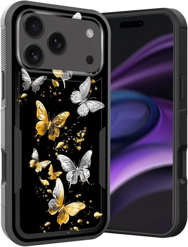 Vista 49 de Funda para iPhone Air, doble capa híbrida resistente resistente a prueba de golpes de policarbonato duro + funda protectora de silicona suave