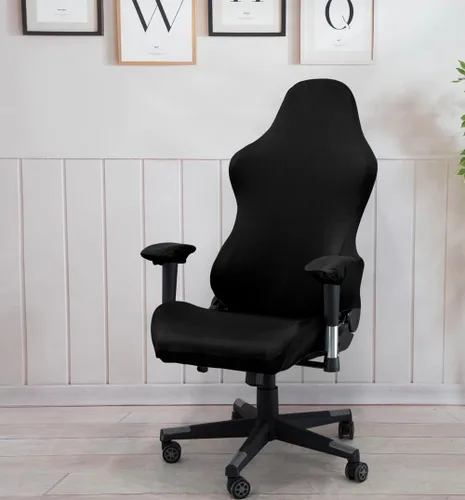 Vista 4 de Fundas ergonómicas para silla de oficina con reposabrazos, fundas elásticas repelentes al agua para adultos, videojuegos, reclinables, carreras