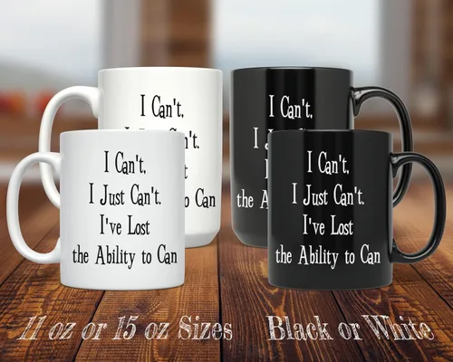 Vista 3 de PixiDoodle I Just Can't Even - Taza de café divertida con pérdida de motivación (11 onzas, negro)