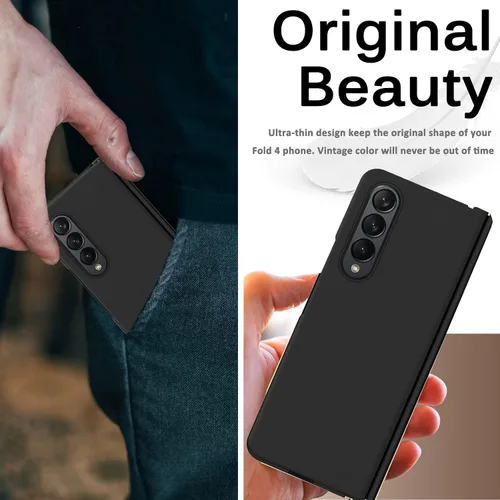 Vista 6 de Miimall Funda compatible con Samsung Galaxy Z Fold 4 2022, funda protectora completa con bisagras, funda protectora plegable gratuita, anticaídas, a