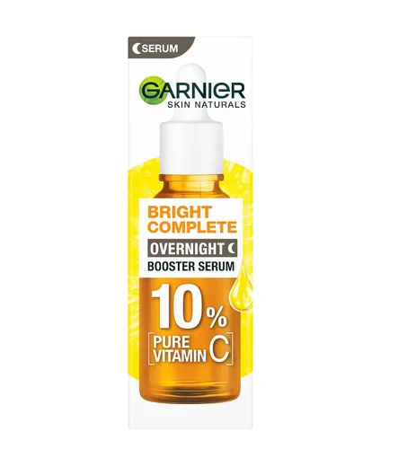 Vista 3 de Garnier Serum Nocturno Anti-Manchas Focales para Cara, con 10% de Vitamina C Pura y Ácido Hialurónico, Anti-Pigmentación y Opacidad, Para Todos