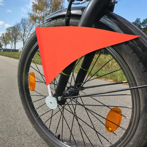 Vista 5 de Operitacx 5 banderas de seguridad para bicicleta sin poste, bandera de repuesto para remolque de bicicleta, bandera de seguridad para bicicletas a