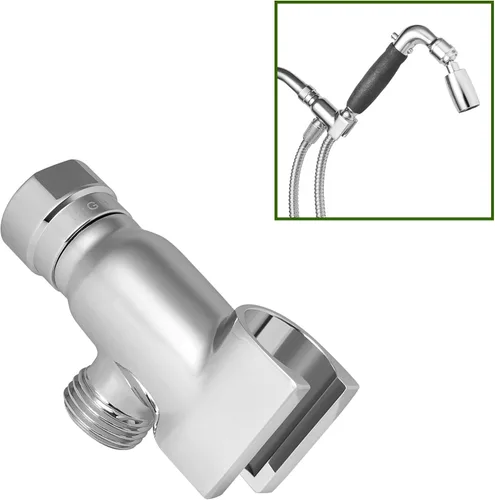 Vista 8 de High Sierra® - Soporte para cabezal de ducha de mano sin plomo de metal, acabado dorado cepillado Oro cepillado