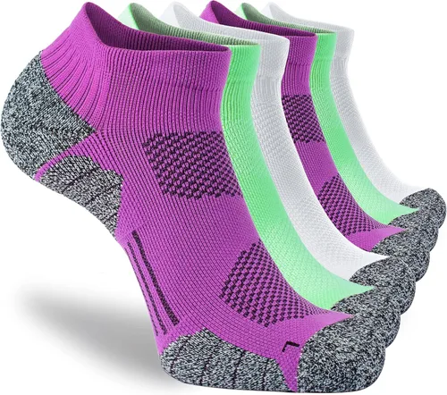 Vista 41 de CWVLC - Calcetines deportivos, hasta el tobillo, de compresión, acolchados, unisex, paquete variado