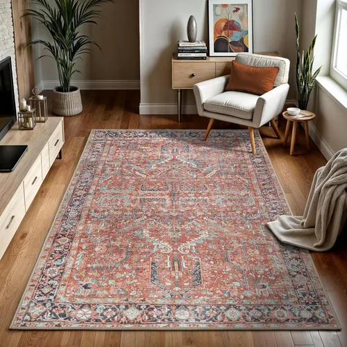 Vista 311 de GLN Rugs Traditional Collection - Alfombra de felpilla lavable a máquina, tradicional lavable, antideslizante, alfombra de felpilla de pelo corto
