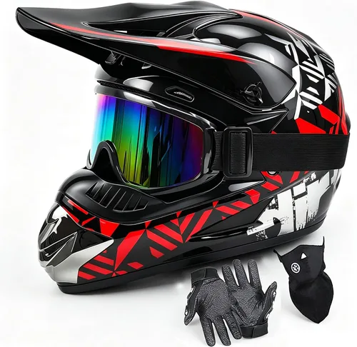 Vista 9 de Youth Dirt Bike ATV Off Road Motorcycle Helmets DOT Approved Blanco