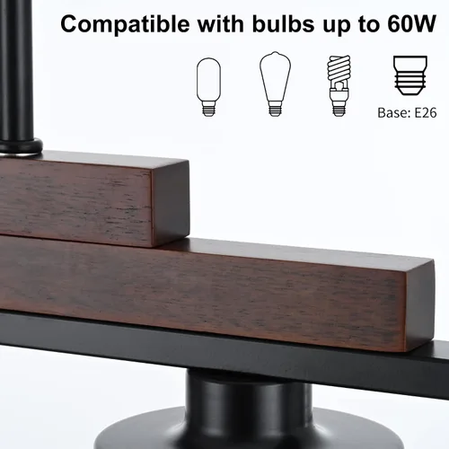 Vista 3 de Lámpara de comedor sobre la mesa, lámpara de araña sobre la isla de cocina de estilo granja, lámpara de araña rectangular lineal rústica en negro