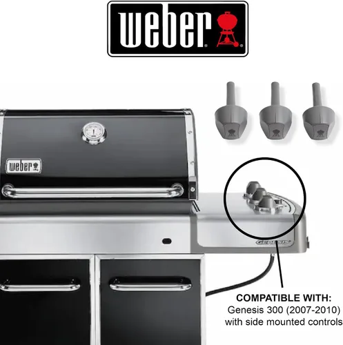 Vista 3 de Paquete de 3 perillas Weber 81168 para parrillas Genesis serie 300 (2007-2010)