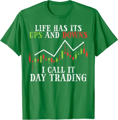 Vista 52 de Life Ups And Downs Day Trading Crypto Stock Market Trader T-Shirt, Negro