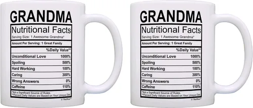 Vista 12 de Grandma Nutritional Facts - Taza de café con etiqueta nutricional para regalo