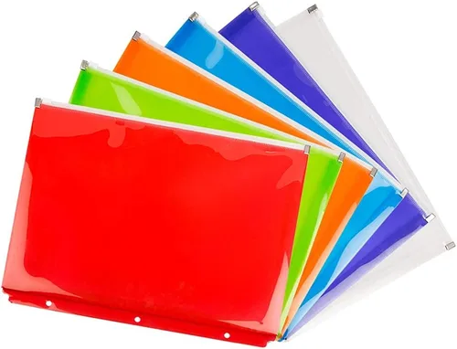 Vista 17 de JAM Sobres de plástico para papel con cierre de presión, Colores Variados Variado paquete de 6