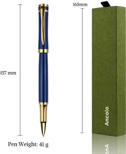Vista 5 de Ancolo Fancy Roller Pen Set de bolígrafo de lujo con 2 recambios de tinta negra - 0.028 in. Bonitos bolígrafos de regalo para mujeres o hombres.