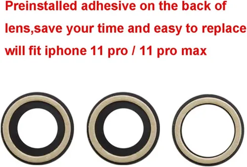 Vista 4 de Juego de 2 lentes de repuesto originales para cámara trasera para iPhone 11 Pro Max y iPhone 11 Pro con adhesivo preinstalado y kit de herramientas