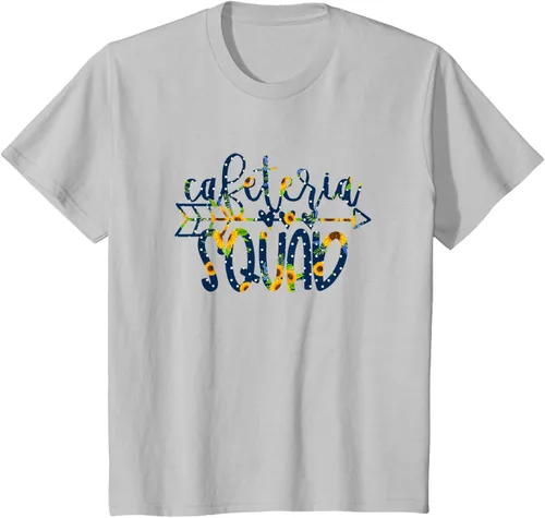 Vista 9 de Cafeteria Squad - Camiseta de vuelta a clases con girasoles en grupo, Blanco, S