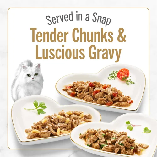 Vista 3 de Purina Fancy Feast Gourmet - Paquete variado de alimentos húmedos para gatos, colección Petites Gravy, tinas separables, 24 porciones
