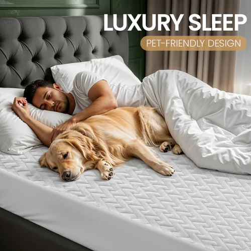 Vista 5 de Utopia Bedding - Protector de colchón impermeable de tamaño individual, funda de colchón de tela 3D Air suave prémium, se ajusta a colchones de 15