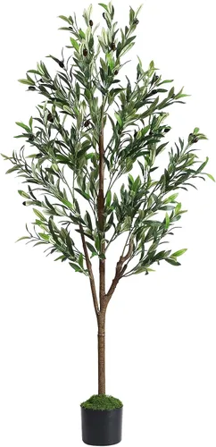 Vista 11 de Alupssuc Árbol de olivo sintético de 6 pies con frutas realistas y hojas
