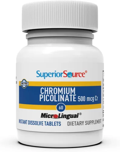 Vista 4 de Superior Source Cromo de 500 mcg, tabletas microlingües de disolución rápida, 100 unidades, promueve el metabolismo saludable de proteínas y azúcar