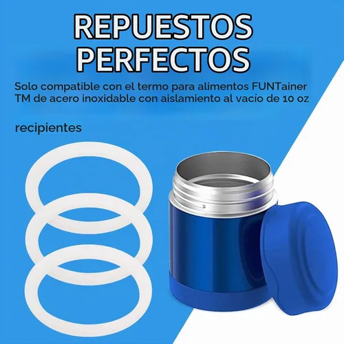 Vista 3 de Impresa Kit de Repuesto de Junta de Silicona - Repuesto de Sello de Goma Thermos - Frasco de Sellado al Vacío a Prueba de Fugas - Compatible