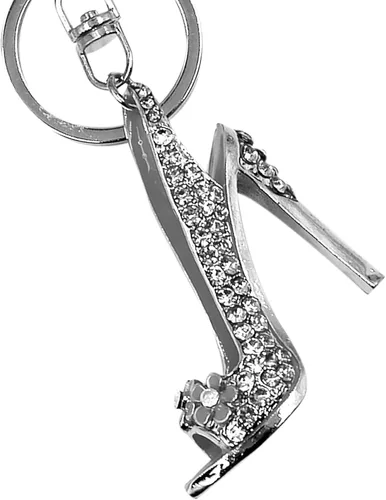 Vista 5 de AIBEARTY Zapatos de tacón alto con diamantes de imitación de cristal para mujeres y niñas, llavero de moda, bolso de coche, monedero, decoración