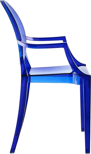 Vista 4 de Silla de Comedor transparente de Casper, Plástico, Azul