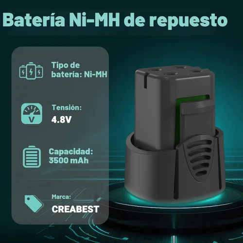 Vista 2 de CREABEST Paquete de 2 baterías Ni-MH de 4.8 V de 3500 mAh compatibles