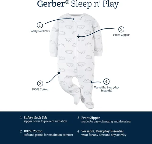Vista 6 de Gerber Sleep 'N Play - Paquete de 3 para niña