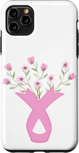 Vista 13 de Flower Jar Pink Ribbon Breast Cancer Awareness Month Women Case for iPhone 17