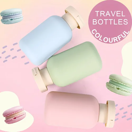 Vista 6 de ASEVAT Botellas de champú y acondicionador de viaje recargables de plástico de 10 onzas, 3 unidades, botella de viaje recargable con tapa abatible