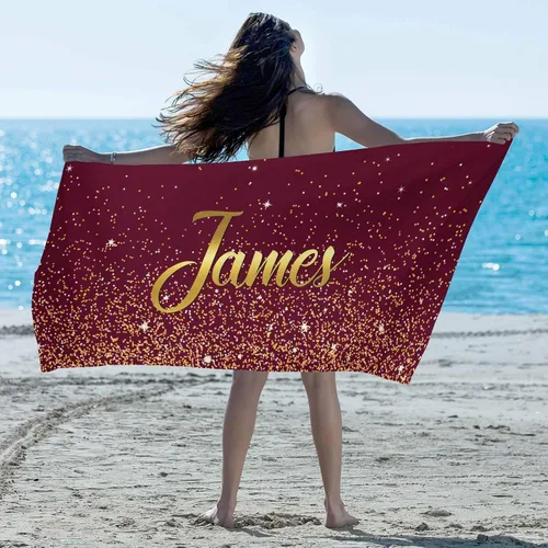 Vista 34 de Artsadd Toalla de playa personalizada con nombre, toallas de playa personalizadas con puntos azules y flores, toallas de playa con nombre