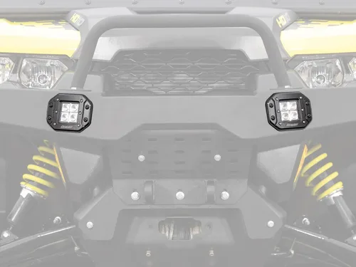 Vista 3 de SuperATV Luces LED tipo cubo de montaje empotrado de 3 pulgadas para UTV (ajuste universal), incluye arnés de cableado e interruptor basculante