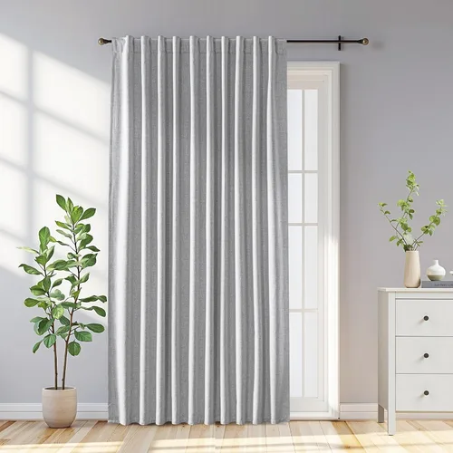 Vista 29 de Cortinas opacas para sala de estar, cortinas 100% opacas de 90 pulgadas de largo, juego de 2 paneles de 2 paneles, con aislamiento térmico, pestaña