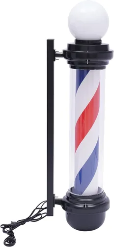 Vista 12 de Barra de peluquería LED brillante globo luz,Peluquería Barbería Señal abierta,Rotación de tiras giratorias rojas, blancas y azules,IP44 impermeable