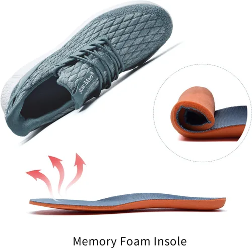 Vista 5 de Slow Man Zapatos de correr para hombre, zapatos de caminar para hombre, de malla de punto, transpirables, zapatos deportivos sin cordones, cómodos
