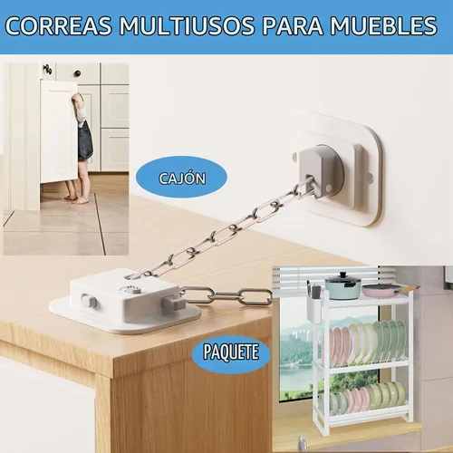 Vista 5 de YEYA - Anclaje para muebles antipunta sin taladro, ajustable de 10 pulgadas, paquete de 2
