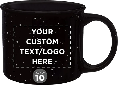 Vista 24 de DISCOUNT PROMOS Tazas de Café de Cerámica Personalizadas para Fogata de 13 oz. Juego de 100, Paquete Personalizado a Granel - Perfecto para Té