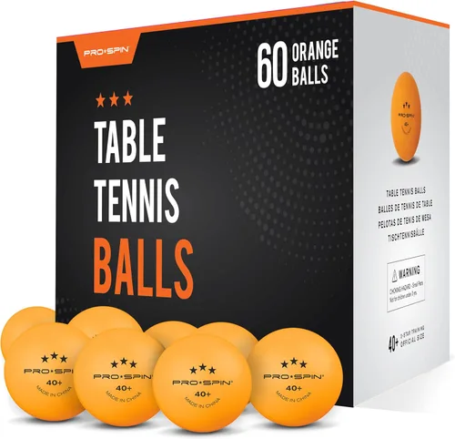 Vista 10 de PRO-SPIN Ping Pong Balls - 3-Star Premium Orange Table Tennis Balls High-Performance 40+ ABS Professional Quality Ultimate Durability for Indoor