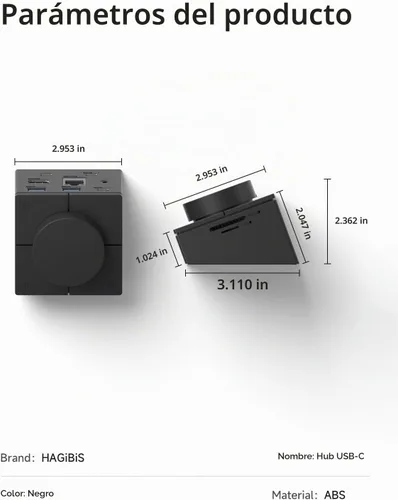 Vista 8 de Concentrador USB C de Hagibi con botones de acceso directo, estación de acoplamiento RGB tipo C con HDMI 4K@60Hz, PD de 100W, USB-C de 5Gbps, 2