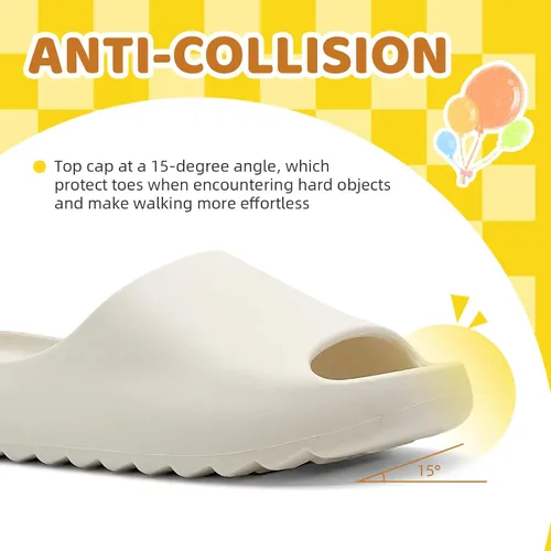 Vista 4 de Sandalias acolchadas para mujeres, hombres y niños, cómodas, antideslizantes, suaves, impermeables, para baño, ducha, sandalias acolchadas de suela