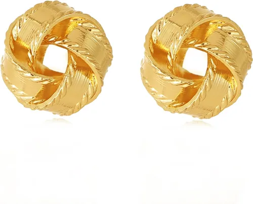 Vista 8 de Aretes chapados en oro de 14 quilates para mujer, joyería gruesa Corazón de oro de 14 quilates