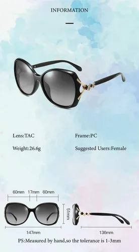 Vista 5 de Gafas de sol polarizadas de moda para mujer, protección UV para conducir