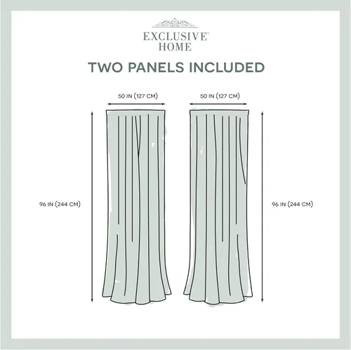 Vista 6 de Exclusive Home Curtains Darma - Par de paneles de cortinas de lino semitransparentes con bolsillo para barra, 50 x 96 pulgadas, color perla negra, 2