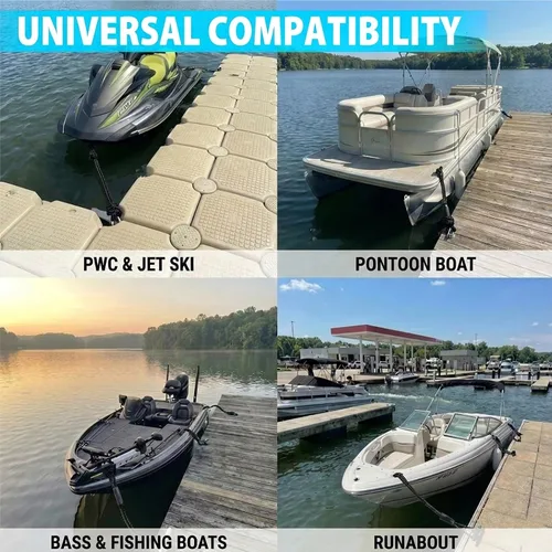 Vista 7 de Obcursco Líneas de muelle elásticas para barco, cuerda de amarre con clips de acero inoxidable 316, accesorios para moto acuática, PWC, SeaDoo