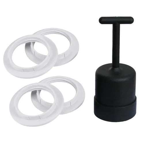 Vista 7 de 4 anillos roscados de base media y 1 herramienta de extracción de anillo de sombra negra para enchufes de base E26 con diámetro de 1-1/2 pulgadas
