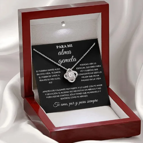 Vista 2 de Collar Para Mi Alma Gemela En Espanol - Detalles Para Novio, Birthday Gifts Mother In Law, Bestfriend Crown Rings For 2, Cadena De Oro Para Hombre