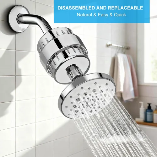 Vista 8 de Filtro de ducha de 25 etapas, potente filtro de agua para agua dura, filtros de cabezal de ducha para eliminar los químicos tóxicos del cloro