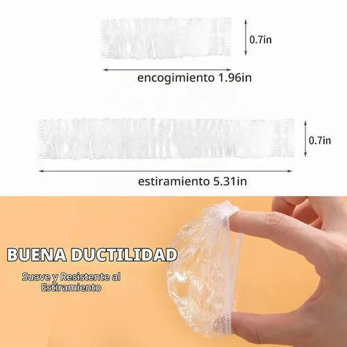 Vista 3 de Paquete de 200 protectores de oído transparentes, desechables, impermeables, para teñir el cabello, protectores de oídos de plástico impermeables