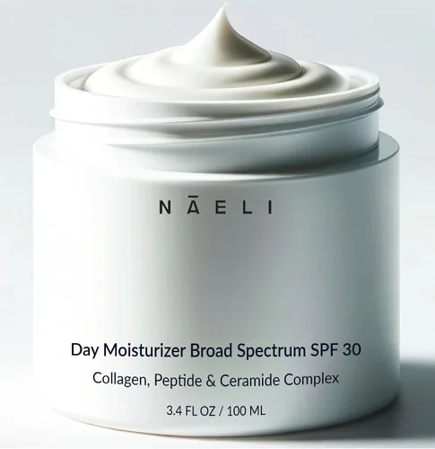 Vista 8 de NAELI Hidratante facial con SPF 30, crema antienvejecimiento de colágeno y péptidos, reduce las arrugas, hidratación ligera de la piel con ácido